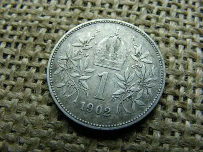 Ezüst 1 korona érme, 1902, corona