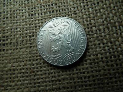 Csehszlovákia, 100 korona, 1949, ezüst, Sztálin