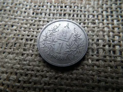Ezüst 1 korona érme, 1898, corona