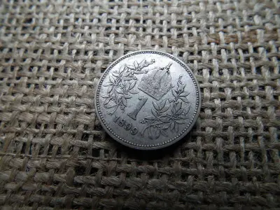 Ezüst 1 korona érme, 1899, corona
