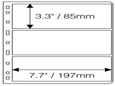 Bankjegytartó , 3 helyes , 10 lapos csomag , Berakólap bankjegyhez , átlátszó , bankjegy tartó lap , Ár / csomag