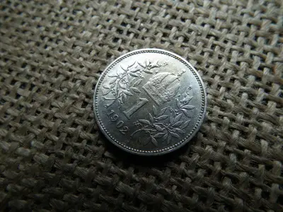 Ezüst 1 korona érme, 1902, corona