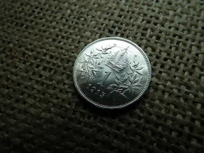 Ezüst 1 korona érme, 1915, Corona