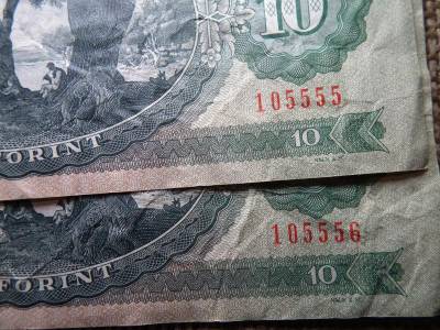 10 forintos bankjegy, 1975, 2 db sorszámkövető