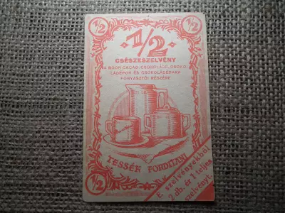 1/2 csészeszelvény ! Csészeszelvény és ajándékszelvény a Boon Cacao, csokoládé , csokoládépor és csokoládédara fogyasztói részére.