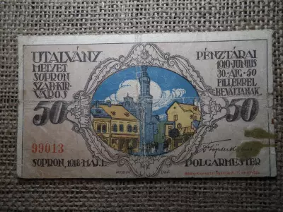 50 fillér 1919 Sopron ! Utalvány 