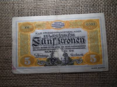 5 korona 1916 , Hajmáskér , hadifogolytábor 