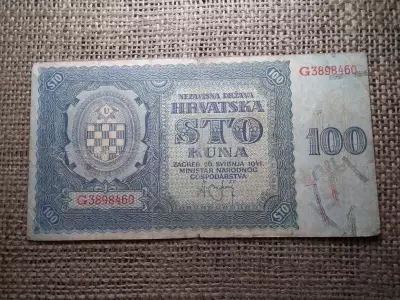 Horvátország , 100 kuna 1941 bankjegy 