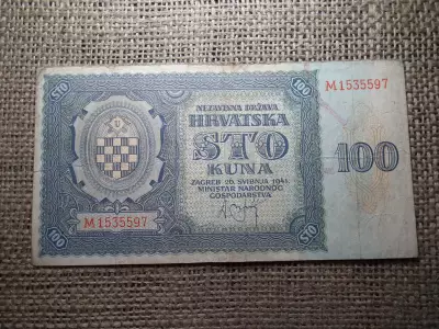 Horvátország , 100 kuna 1941 bankjegy 