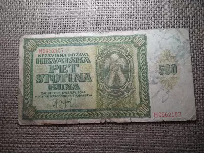 Horvátország , 500 kuna 1941 bankjegy 