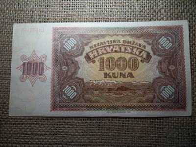 Horvátország , 1000 kuna 1941 bankjegy , xf