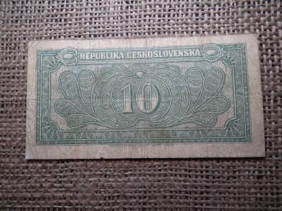 Csehszlovákia 10 korona 1945 , korun , bankjegy 