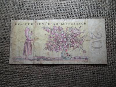 Csehszlovákia 20 korona 1949 , korun , bankjegy 