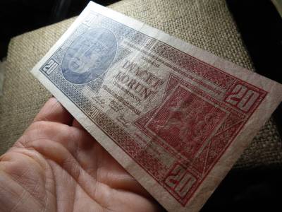 Csehszlovákia 20 korona 1926 , korun , bankjegy 
