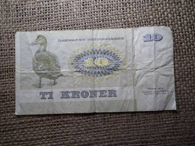 Dánia , 10 korona 1972 , kroner , bankjegy 