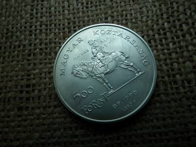 Ezüst 500 forint 1990 BU , Mátyás 