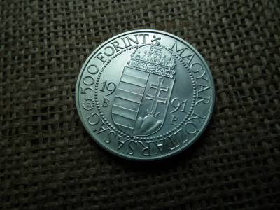 Ezüst 500 forint 1991 BU , János Pál Pápa 