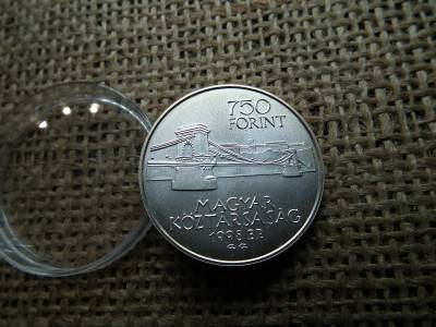 Ezüst 750 forint 1998 BU , Budapest 