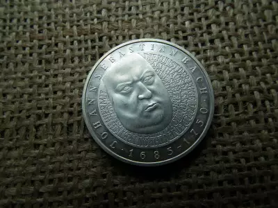 Németország , ezüst 10 márka 2000 G , Deutsche Mark Johann Sebastian Bach