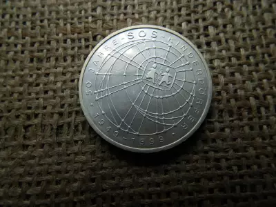 Németország , ezüst 10 márka 1999 J , Deutsche Mark 50 Years SOS Kinderdörfer