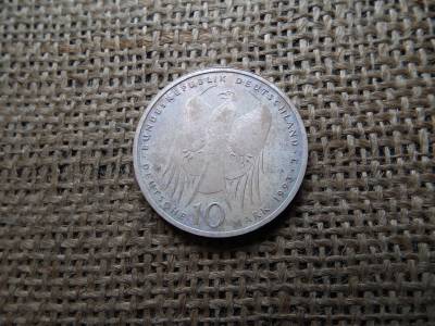 Németország , ezüst 10 márka 1993 J , Deutsche Mark Robert Koch