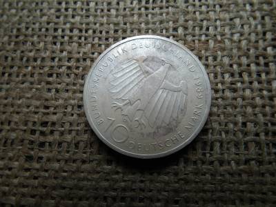 Németország , ezüst 10 márka 1989 D , Deutsche Mark 2000 Years Bonn