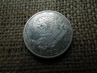 Németország , ezüst 10 márka 1987 J , Deutsche Mark 750 Years Berlin