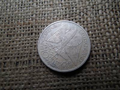 Németország , ezüst 10 márka 1987 J , Deutsche Mark 750 Years Berlin