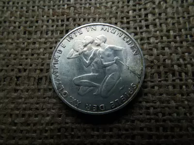 Németország , ezüst 10 márka 1972 G , Deutsche Mark Olympic Games in Munich 
