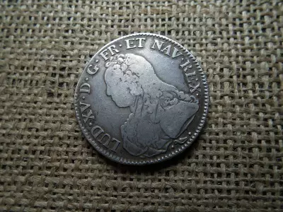 Franciaország , ezüst 1 ecu 1734 L , 1 Écu - Louis XV