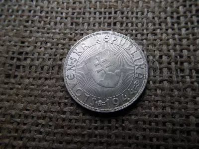 Szlovákia , ezüst 10 korona 1944 , korun , Pribina herceg