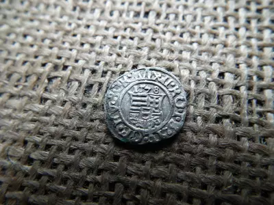 I. Miksa ezüst dénár 1578 KB , Körmöcbánya , denár