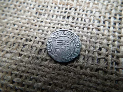 I. Ferdinánd ezüst dénár 1549 KB , Körmöcbánya , denár