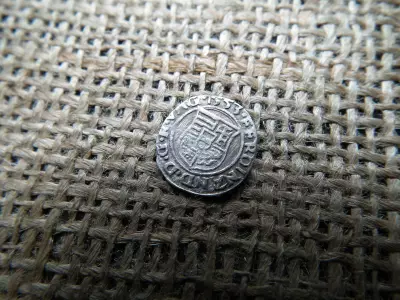 I. Ferdinánd ezüst dénár 1553 KB , Körmöcbánya , denár