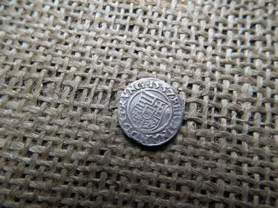 I. Ferdinánd ezüst dénár 1557 KB , Körmöcbánya , denár