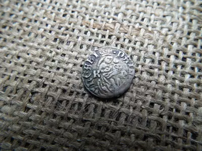 Hunyadi Mátyás denár 1479-1485 KP Jézus baloldalt ! Körmöcbánya  Peck Pál kamaragrófezüst ,  dénár 