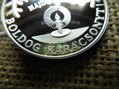 Boldog Karácsonyt , Pénzverős szín ezüst emlékérem 1 uncia , 999/1000 