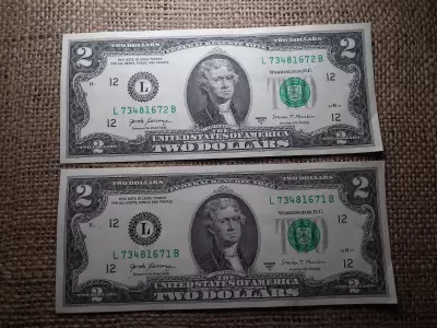 USA 2 dollár 2017 , 2 db sorszámkövető ! 