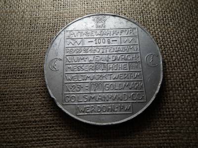 0,20 Goldmark 1923 – Werdohl Colsmann and Co , Vesztfália porosz tartomány ( német notgeld ) , Deutschland Werdohl 0,20 Goldmark 1923