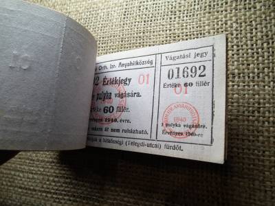 Miskolc , Miskolczi Ortodox Izraelita Anyahitközség ! Értékjegy 60 fillér 1940 , 1 pulyka  , Orth. ! Ritka köteg ! 98 db sorszámkövető !