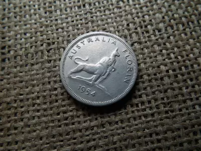 Ausztrália , ezüst 1 florin 1954 