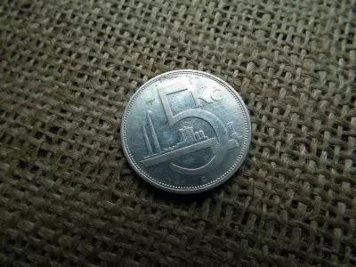 Csehszlovákia , ezüst 5 korona 1928 ,  korun 