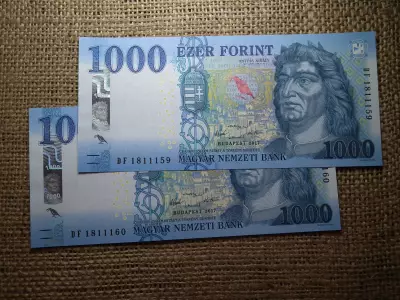 1000 Forint Bankjegy 2017 DF 2 db sorszámkövető 