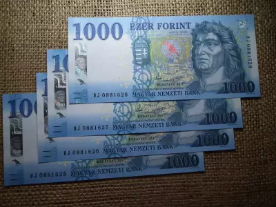 1000 Forint Bankjegy 2017 DJ UNC 4 db sorszámkövető 