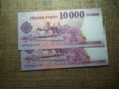10000 forint 2019 HA UNC , 2 db sorszámkövető 