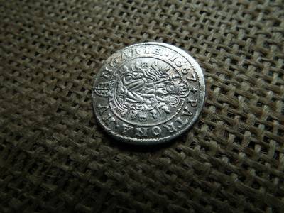 I. Lipót , ezüst 15 krajcár 1667 KB , Körmöcbánya 