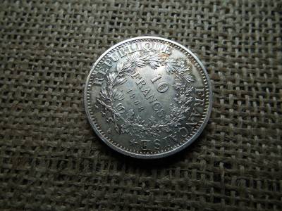 Franciaország , ezüst 10 francs 1968 , frank 