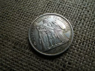 Franciaország , ezüst 10 francs 1968 , frank 