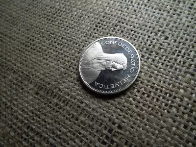 Svájc 5 francs 1985 PP , tükörveret , frank , ritka 