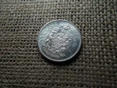 Kanada , ezüst 50 cent 1964 , cents 
